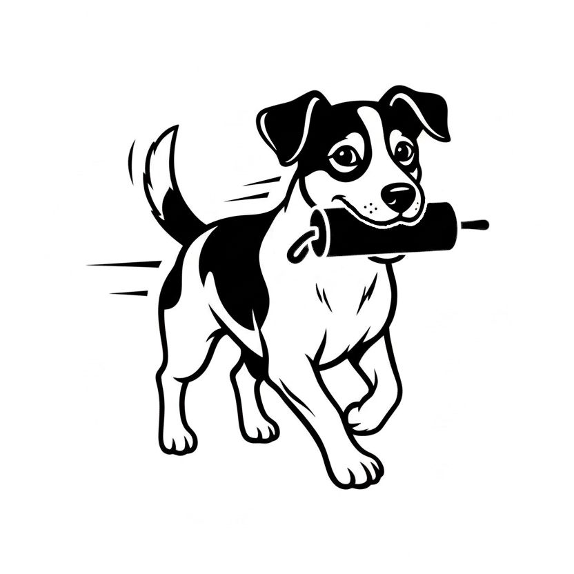 Ein Hund trägt einen Dummy zum apportieren